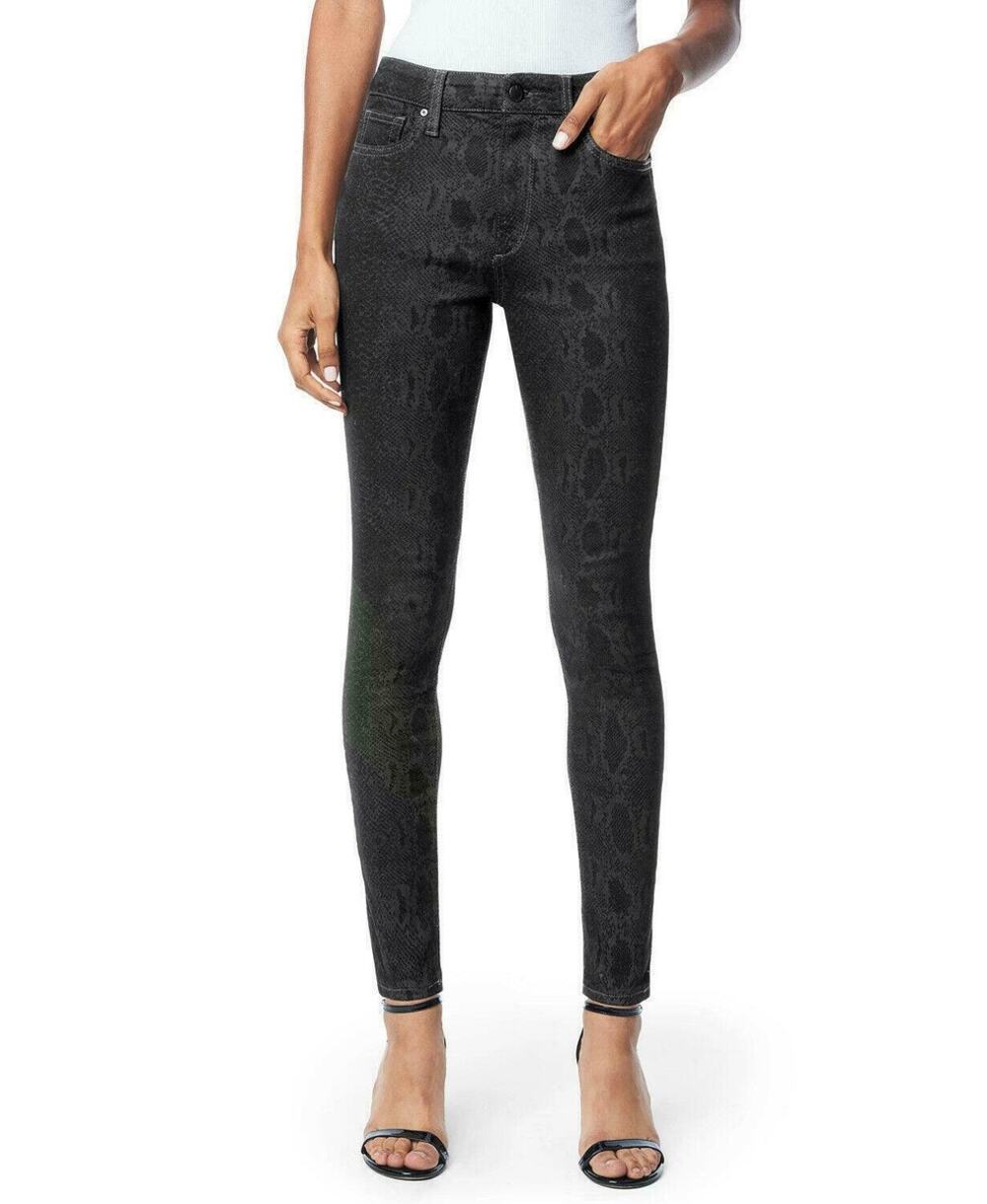 Joe's Jeans Black Snakeskin Print Icon Skinny Ankle Jeans - Size 30